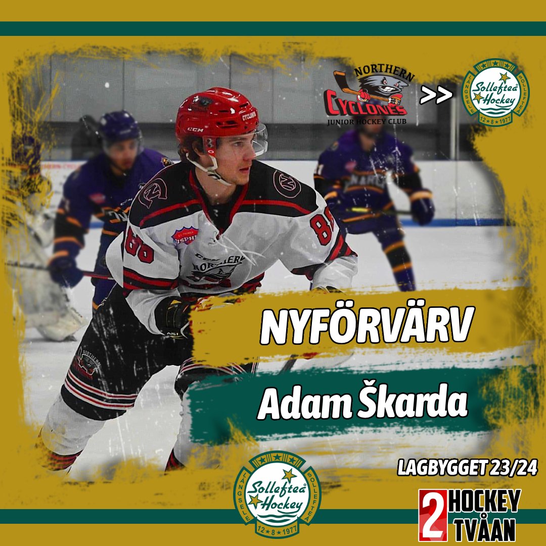 Hockeytvåan • Tjecken Adam Škarda ansluter till Sollefteå Hockey!🇨🇿

Vítejte, Adam!💚💛

Läs mer om Adam på hemsidan. svenskalag.se/hockeytvaan/ny…

#hejahejapolarna