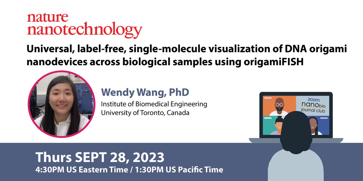 Wilson Poon (@wilsonpoon) on Twitter photo 📢 Here's our next #NanoBio journal club meeting for Sept!
🗓️ Thurs Sept 28, 4:30pm US Eastern / 1:30pm US Pacific
🗣️ Wendy Wang, PhD (<a href="/Awedness/">Wendy Xueyi Wang</a>, prev. <a href="/leochou0814/">Leo Chou</a> lab, <a href="/bme_uoft/">Biomedical Engineering @ University of Toronto</a> )
📑 nature.com/articles/s4156…
🛰️ tinyurl.com/NanoJCSept2023
Open to everyone, register above ☝️🏻☝️🏻☝️🏻 📢 Here's our next #NanoBio journal club meeting for Sept!
🗓️ Thurs Sept 28, 4:30pm US Eastern / 1:30pm US Pacific
🗣️ Wendy Wang, PhD (<a href="/Awedness/">Wendy Xueyi Wang</a>, prev. <a href="/leochou0814/">Leo Chou</a> lab, <a href="/bme_uoft/">Biomedical Engineering @ University of Toronto</a> )
📑 nature.com/articles/s4156…
🛰️ tinyurl.com/NanoJCSept2023
Open to everyone, register above ☝️🏻☝️🏻☝️🏻
