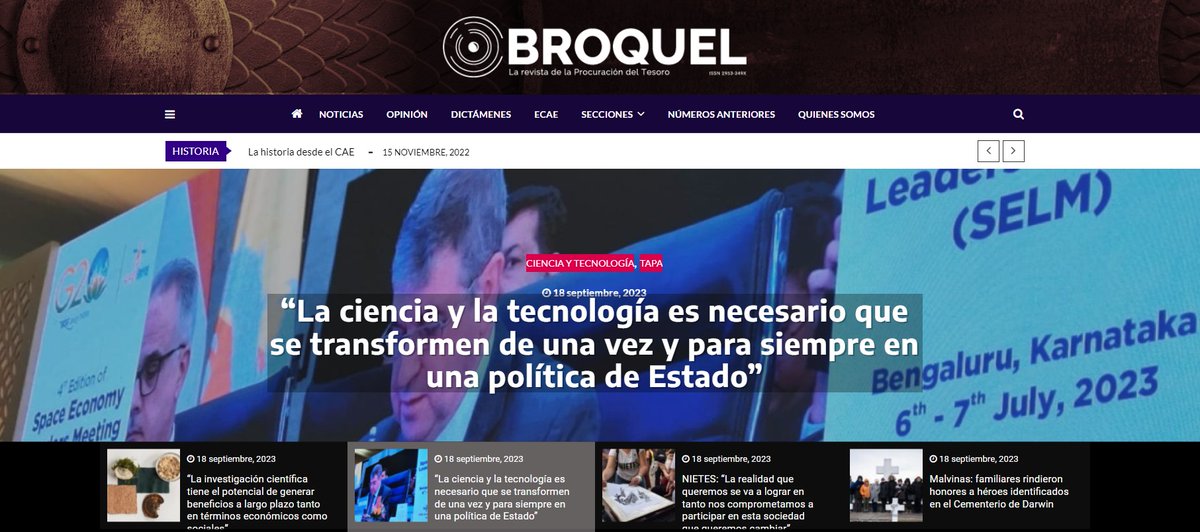 ProcuTesoroAR's tweet photo. Séptima entrega del año de @revistabroquel: entrevista a Raúl Kulichevsky, Director de la @CONAE_Oficial. Además, una charla con integrantes de la organización @nietesorg. Compartimos a continuación el índice y los enlaces a todas las notas del número.

https://t.co/HdzATs7RBu https://t.co/kgKimKysU4