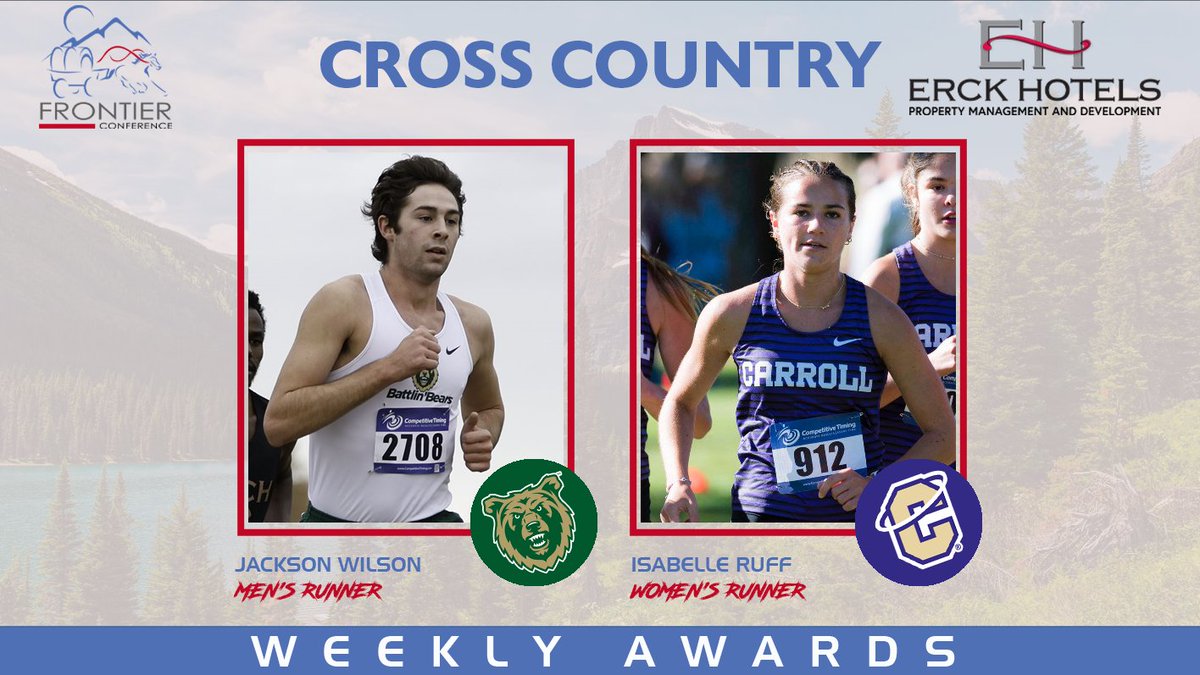 FConference's tweet photo. Week 2 Erck Hotels Cross Country Runners of the Week  

MEN: Jackson Wilson, @BattlinBears
WOMEN: Isabelle Ruff, @CCSaints 

📰: https://t.co/oONAsoFiqf

#FCcross #FCsports https://t.co/f1zkorsGUZ