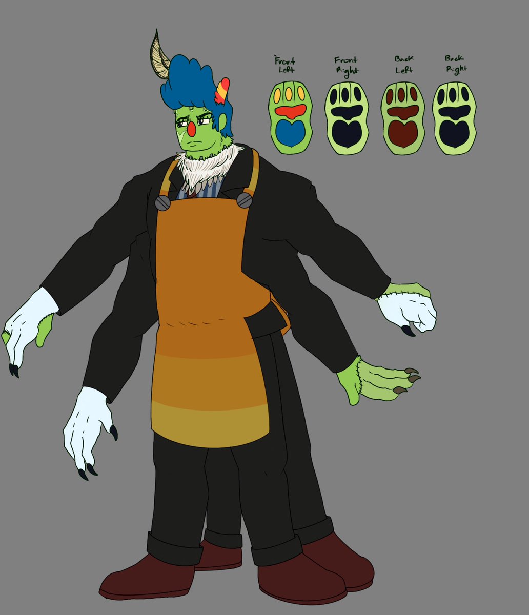 SweetPe07290168's tweet photo. Finally finished the base colors and base outfit for Halloween Howdy Frankenstein 😵‍💫 #WelcomeHomeArt #welcomehomehalloween #welcomehomehowdy #HowdyPillar #WelcomeHomeAU #digitalart #workinprogress #characterdesign https://t.co/LbE2RjMPin