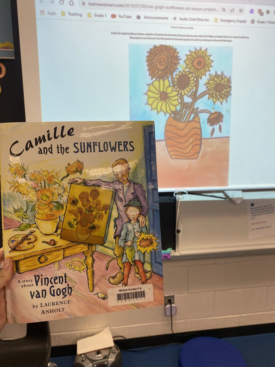 msbowyer1's tweet photo. Today in art we started our Van Gogh sunflowers while focusing on line and texture! Excited to see the final results later this week 🌻 @dunbar_ps https://t.co/06GMAyAiCP