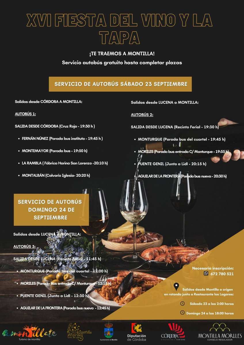 bodegaslaurora's tweet photo. Comenzamos la semana deseando que sea viernes para comenzar la 16 Fiesta del Vino y la Tapa y presentarte la nueva imagen de nuestro Fino Campito, el más joven de nuestra casa. ¡Ven a nuestro stand y pruébalo! Toda la info aquí👇😍🥂
https://t.co/e5CKZUnKjr https://t.co/zS1P3ZjsUO