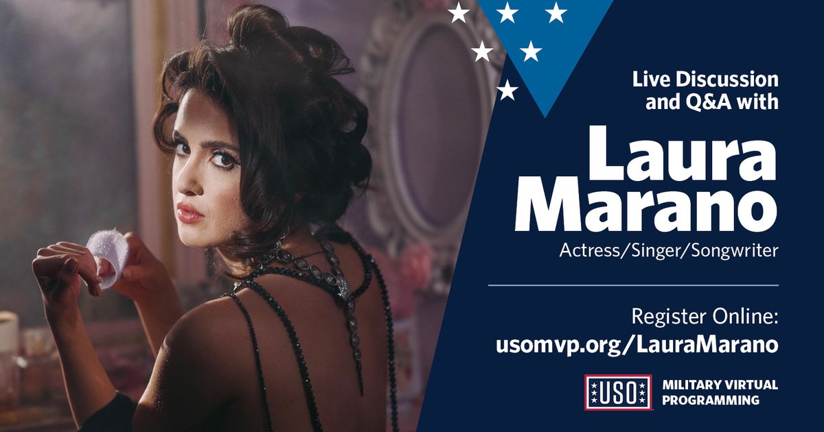 Tune in Tuesday, September 19th at 12n EST to watch service members and military spouses have a live discussion with Actress/Singer/Songwriter Laura Marano about her upcoming album "I may be an actress, but I can't fake how I feel'.
Register here: usomvp.org/LauraMarano