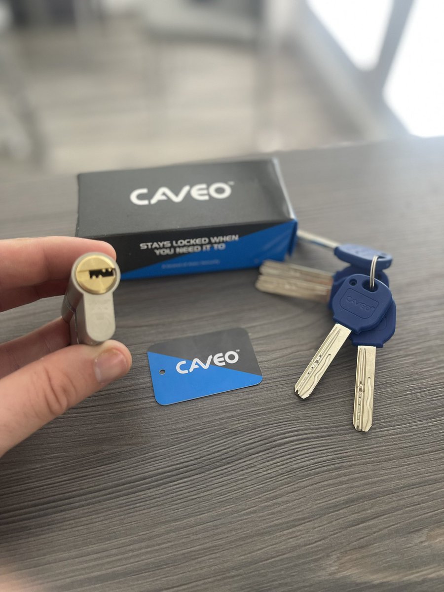 We fitted a @caveo_lock today! Did you know they come with a £2,000 break-in guarantee!? So in the event of a burglary taking place within 5 years from the date of installation, with entry being achieved by snapping the CAVEO Cylinder, they will pay £2,000 to all proven claims.