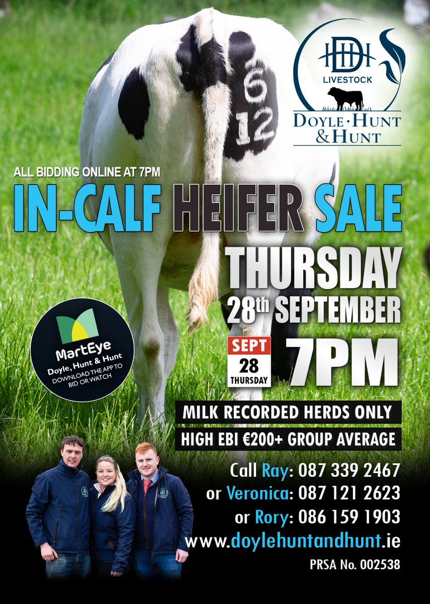 Retweet to be entered into a FREE draw for two Ploughing Match Tickets  for Wednesday &amp; Thursday. Draw takes place tomorrow evening (Tuesday)
Some exceptional heifers are on sale this month with a limited number of entree spaces available.
