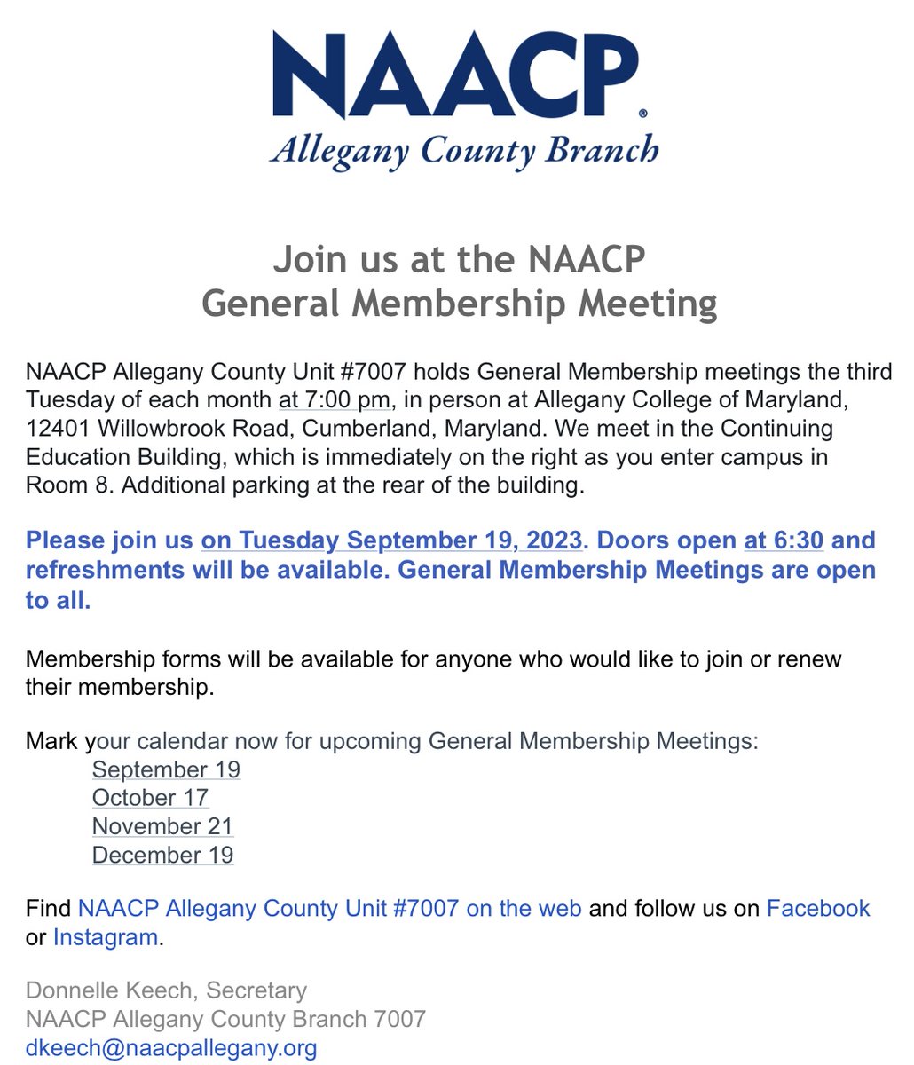 #7007 September General Meeting tomorrow in person 7:00 pm at ACM #WhenWeFightWeWin