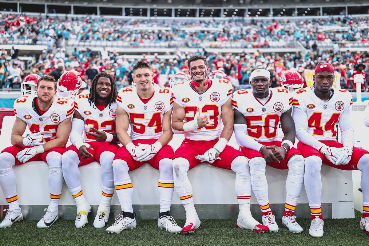 Chiefs's tweet photo. This LB room means business 😈 https://t.co/Vl0dj6YRqs