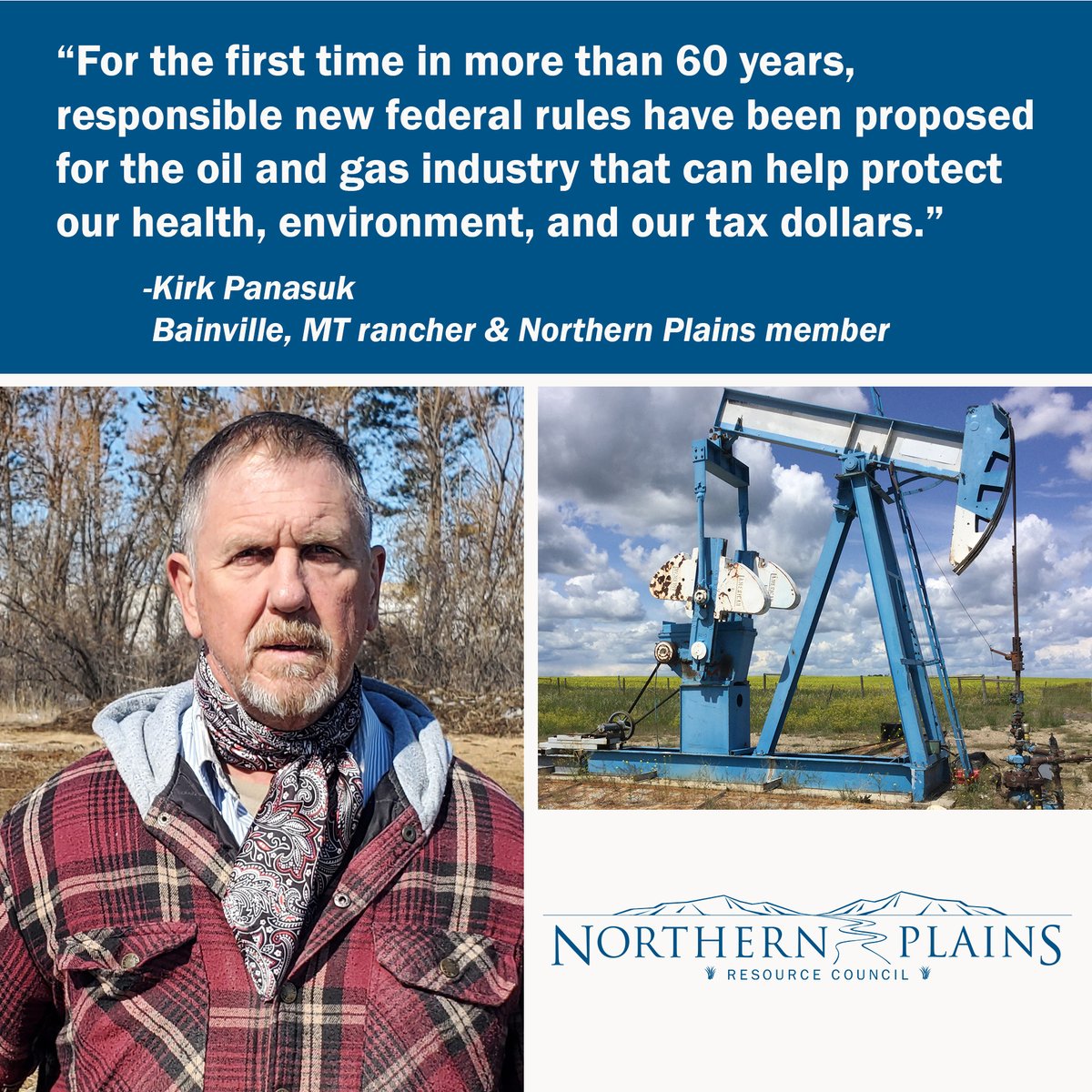 Kirk Panasuk ranches near MT's Bakken oilfields & he's seen oil companies abandon wells after drilling. Bonding levels are so low, companies just forfeit them, leaving a mess behind for communities and taxpayers. Support updated #oilandgas bonding reforms! NorthernPlains.org/Support-Bondin…