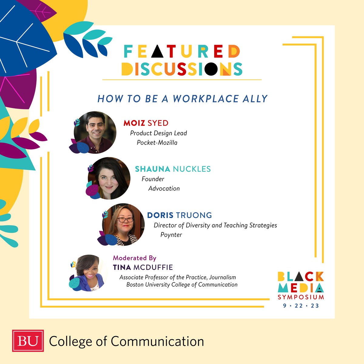 At 2 pm, our panel will explore what it actually takes to be a white ally to communicators of color in a newsroom, advertising, or PR agency, with @moizsyed, @ShaunaNuckles, and @DorisTruong, with COM's @TinaAroundTown as moderator.
