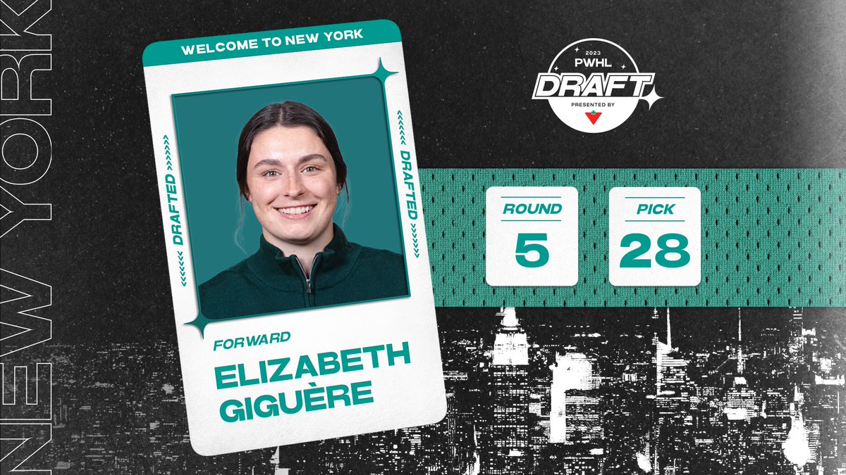 We are proud to select Elizabeth Giguère with the 28th overall pick in Round 5 🎉