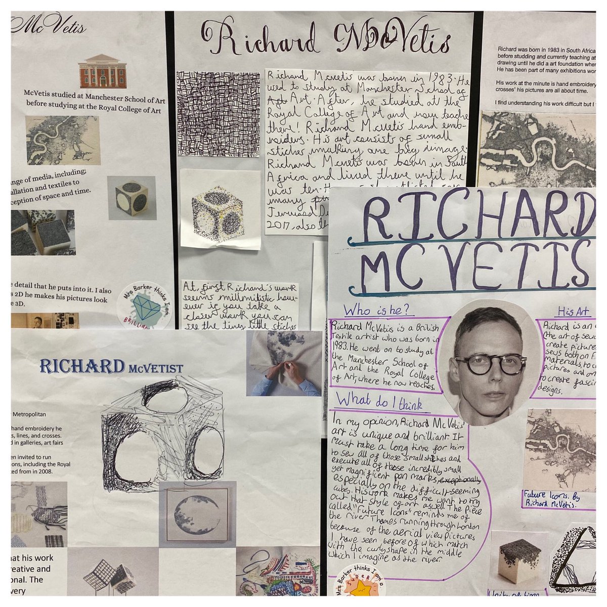 ArtRastrick's tweet photo. Year 7 off to a brilliant start in Textiles , artist research ⭐️⭐️⁦@RastrickHigh⁩ #ks3textiles #research #monsters https://t.co/lwKnXV9Lid