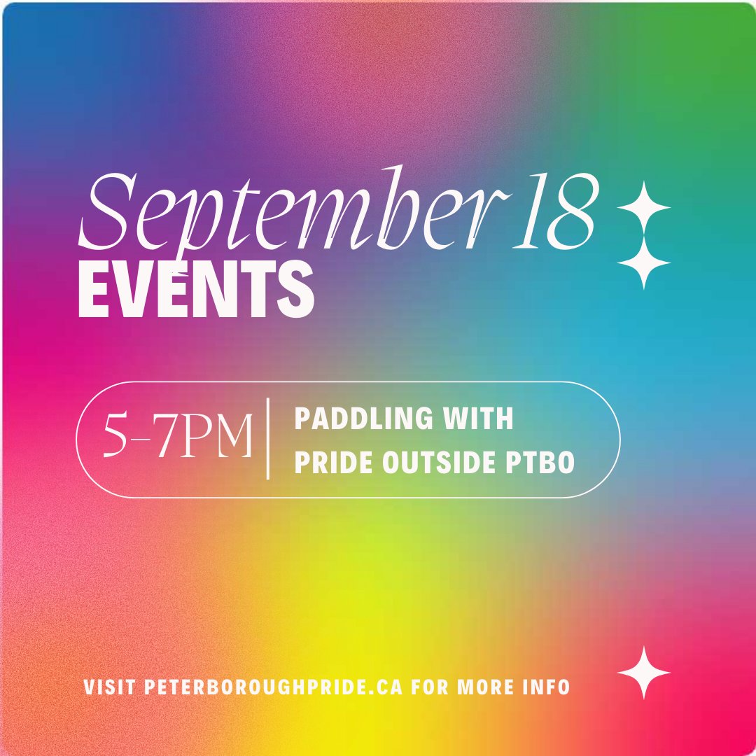 It’s the Day 3 of Peterborough-Nogojiwanong Pride Week 2023!⁣⁣

So let’s see what’s happening today 👇

Paddling with Pride Outside PTBO

Pride Outside PTBO is partnering with Kawartha Outfitters again to invite LGBTQIA2S+ folks to get out on Little Lake using...