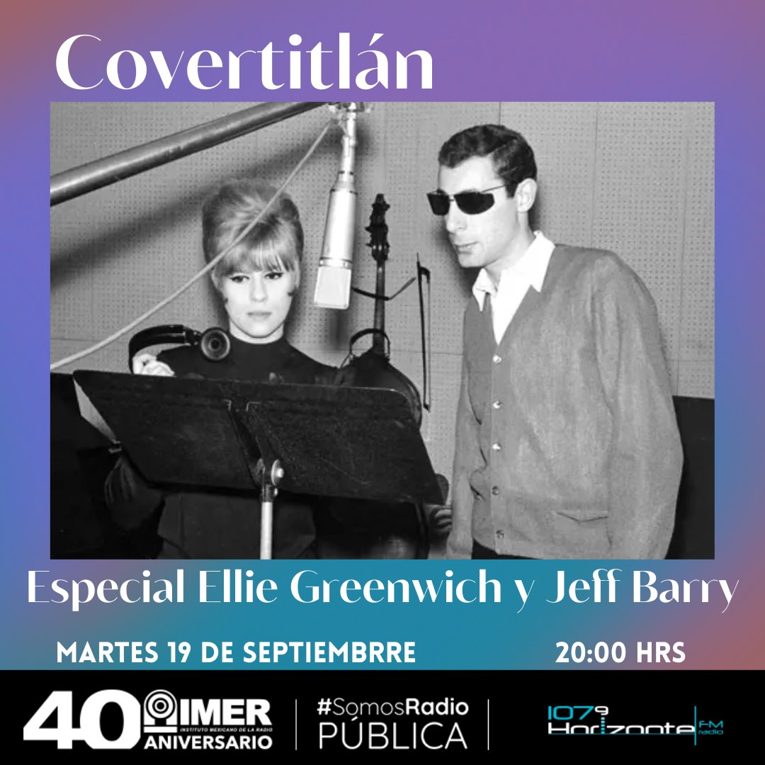 HorizonteJazz's tweet photo. Esta semana en @covertitlan escucharemos una selección de los mejores covers de los compositores #EllieGreenwich y #JeffBarry 
El martes 19 de septiembre a las 20:00hrs por nuestra señal y en internet desde nuestro sitio https://t.co/X1r4MPGkaA https://t.co/2eGyEqSwIg