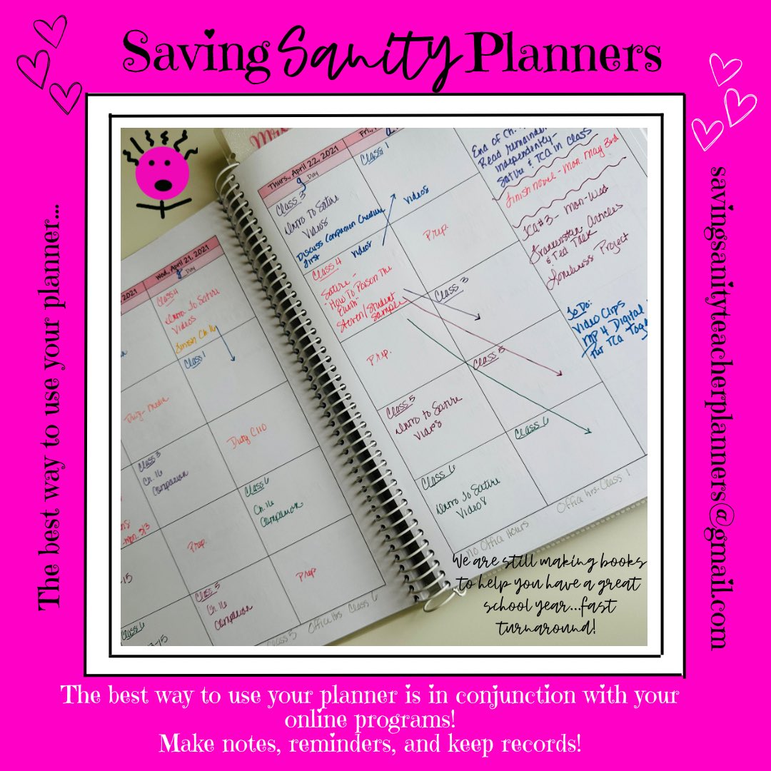 Had to go to an old planner today! This is a great example of how I used the planning, pages: for notes and reminders! Best way to stay organized!
savingsanityteacherplanners.com
#teacherlife #teacherplanners