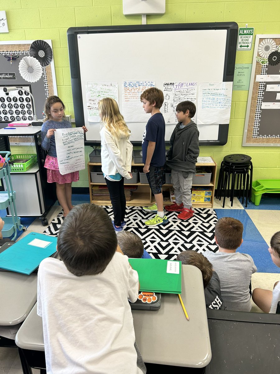 3rdgradepups's tweet photo. Presenting on animal habitats the students researched during Future Ready time. This goes hand in hand with Animal Classifications in CKLA. @PSES_Pups https://t.co/fmQpG58Hv1