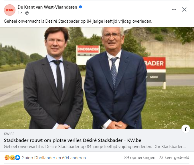 koengodderis's tweet photo. Weer een geval van plotscitis. Onverwacht overleden op slechts 75-jarige leeftijd tijdens partijtje golf in Knokke. Désiré Stadsbader jr was de zoon van de gelijknamige oprichter van het bekende bouwbedrijf #Stadsbader. https://t.co/1aK8Ka0n0B