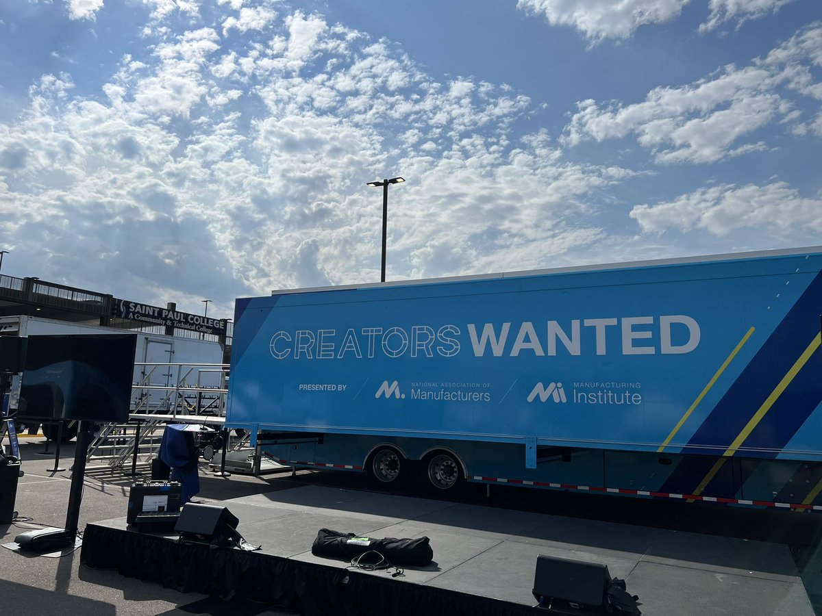 The NAM (@shopfloornam) on Twitter photo Our #CreatorsWanted Tour has arrived to <a href="/StPaulCollege/">Saint Paul College</a>, to build excitement about modern manufacturing careers in the Twin Cities and the United States. We’re here with the teams at <a href="/UnionPacific/">Union Pacific</a>, <a href="/Trane_Tech/">Trane Technologies</a>, <a href="/MN_Chamber/">Minnesota Chamber of Commerce</a> & more, Sept. 19-21. 
Details ➡️ creatorswanted.org/events/creator… Our #CreatorsWanted Tour has arrived to <a href="/StPaulCollege/">Saint Paul College</a>, to build excitement about modern manufacturing careers in the Twin Cities and the United States. We’re here with the teams at <a href="/UnionPacific/">Union Pacific</a>, <a href="/Trane_Tech/">Trane Technologies</a>, <a href="/MN_Chamber/">Minnesota Chamber of Commerce</a> & more, Sept. 19-21. 
Details ➡️ creatorswanted.org/events/creator…