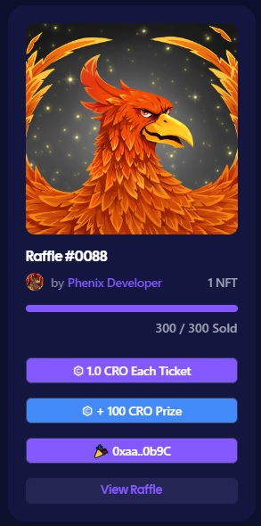NestXNFT's tweet photo. https://t.co/lGp1fYu2iV raffles just became even sweeter! 😈

We added Ver. 1 of custom token support 🎉
Now you can add #CRO and #PHNX as a reward with your NFTs! More Phenix Syndicate tokens will be added as an option in following weeks...

🔹 User created raffles
🔹 Customisable ticket price and number
🔹 Up to 20 NFTs from multiple collections in a single go
🔹 Custom token reward support
🔹 More upgrades to come... 👀

Want to join the Phenix Syndicate? 
DM us or @phenixfinance to start the KYC process!