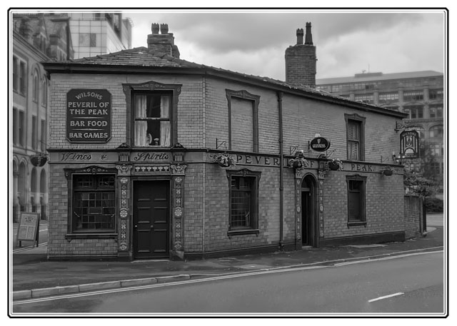 photos_dsmith's tweet photo. The #Peveril of the #peak #pub in #Manchester is one of the oldest #victorian #public #houses with its #loyal #customers/#staff. Shot by a #local #photographer @photos_dsmith on #location in the #citycentre. #streetphotography #architecturephotography #artnouveau #blackandwhite https://t.co/QvhimyInxa