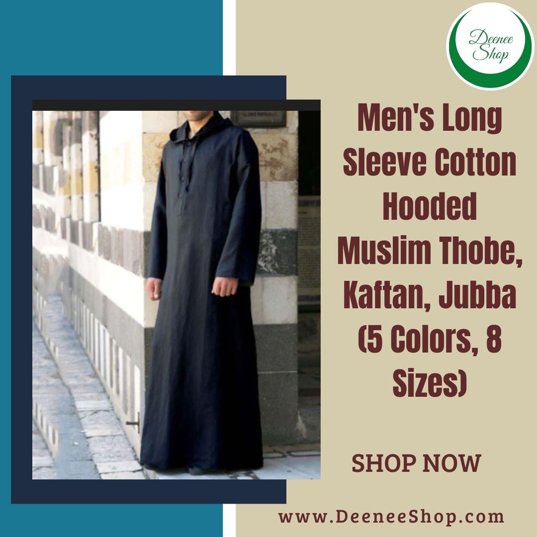 Men's Long Sleeve Cotton Hooded Muslim Thobe, Kaftan, Jubba (5 Colors, 8 Sizes)
deeneeshop.com/products/mens-…
Visit our website for more 
DeeneeShop.com
 #Thobe #MuslimFashion #Kaftan #Jubba #MensFashion #CottonHoodedThobe #OnlineShopping