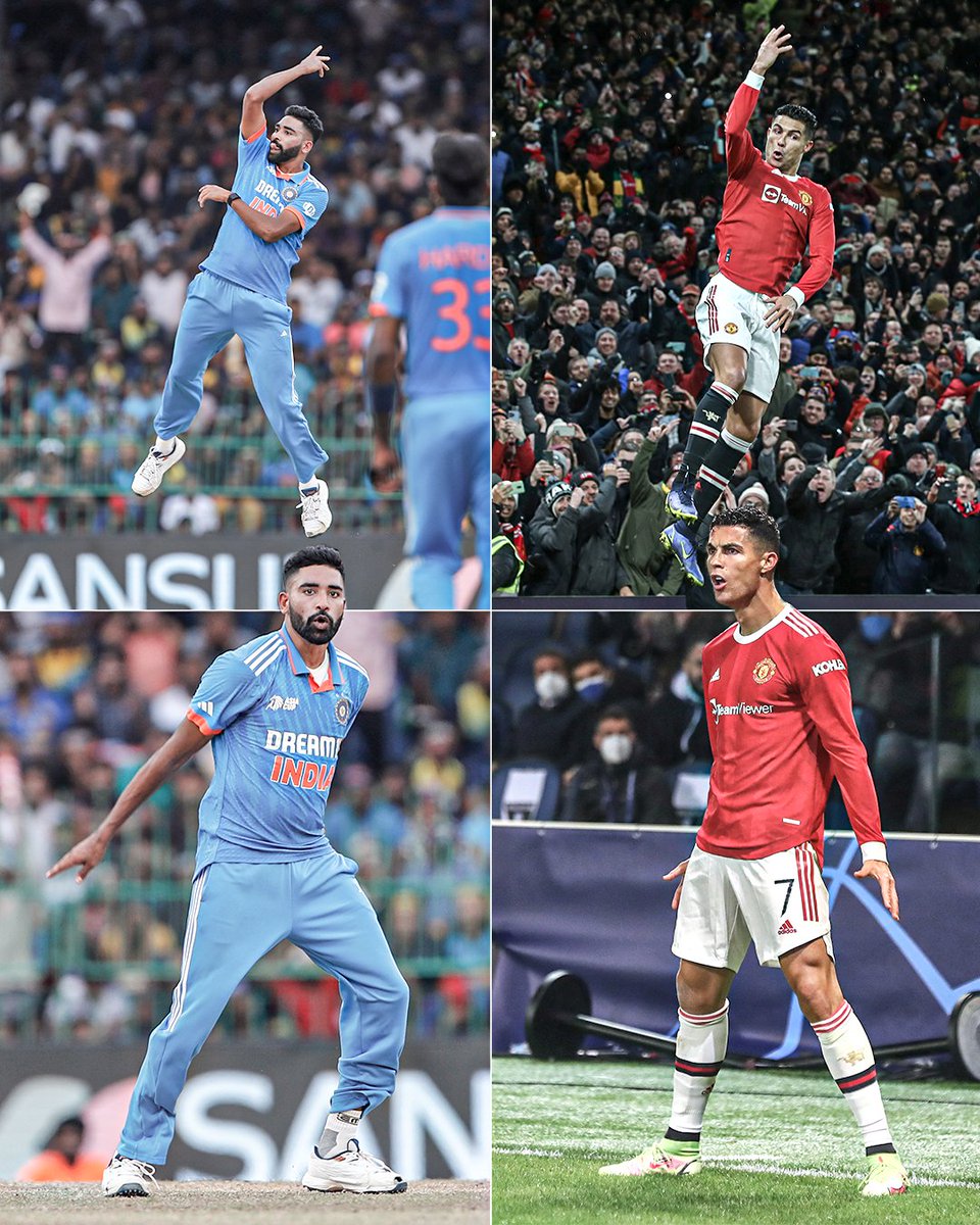 Indian cricketer Mohammed Siraj hit the Cristiano Ronaldo celebration during the Asia Cup final against Sri Lanka 🐐🔥