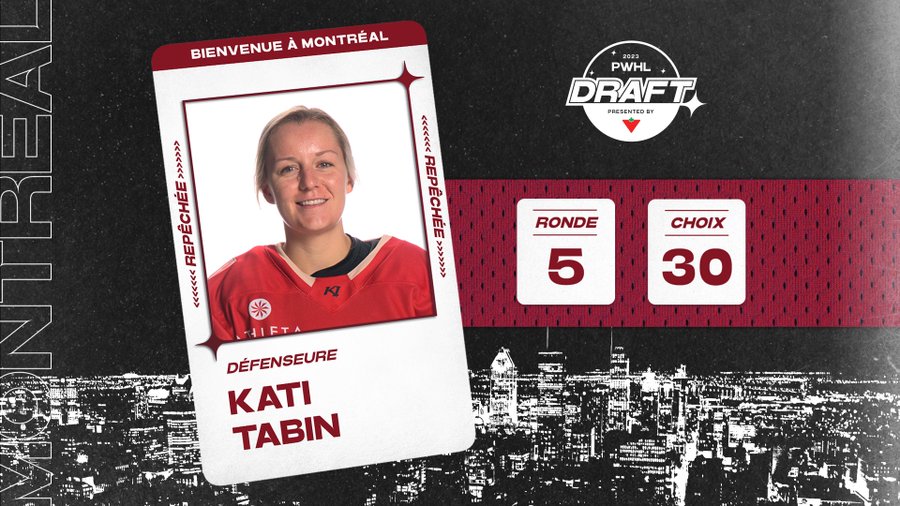 Hockey Manitoba would like to congratulate Winnipeg's <a href="/kati_tabin/">Kati Tabin</a> who was selected 30th overall in the 2023 <a href="/thepwhlofficial/">PWHL</a> Inaugural Draft by <a href="/PWHL_Montreal/">Victoire de Montréal</a>.