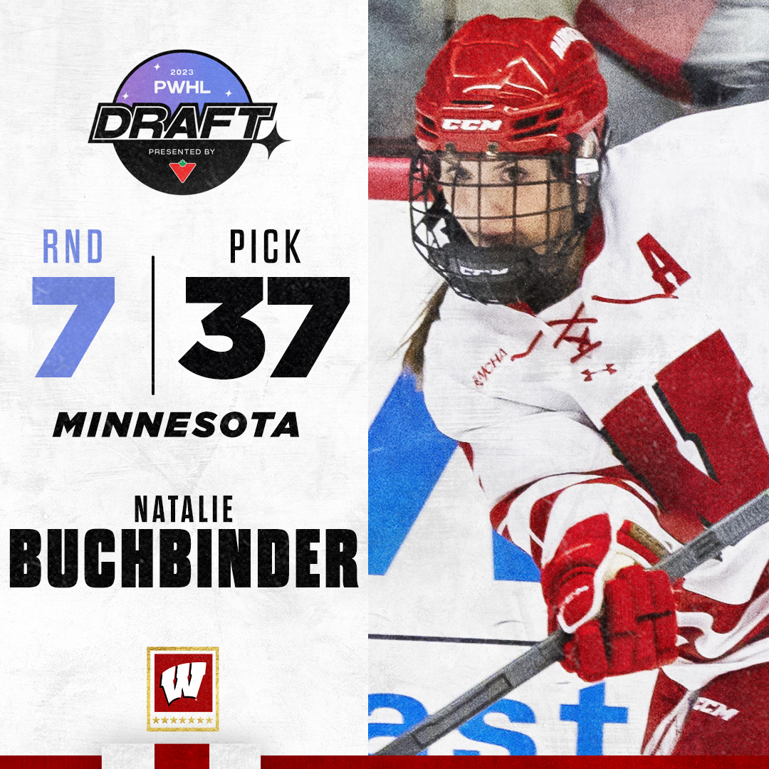 Wisconsin Hockey (@badgerwhockey) on Twitter photo Nat ➡️ Minnesota!
Congrats to <a href="/natbuchbinder/">Natalie Buchbinder</a> on being drafted by <a href="/PWHL_Minnesota/">x - Minnesota Frost</a>!
#Badgers || #OnWisconsin Nat ➡️ Minnesota!
Congrats to <a href="/natbuchbinder/">Natalie Buchbinder</a> on being drafted by <a href="/PWHL_Minnesota/">x - Minnesota Frost</a>!
#Badgers || #OnWisconsin