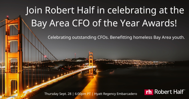 rlwalker9's tweet photo. The Bay Area CFO of the Year Awards is in its 17th year of recognizing the CFOs who shape Bay Area businesses and raising money to empower homeless and at-risk Bay Area youth. Join @RobertHalf for an unforgettable night out. Purchase your ticket today! https://t.co/Mfoq8uj1YY https://t.co/iQTQFXVwGq