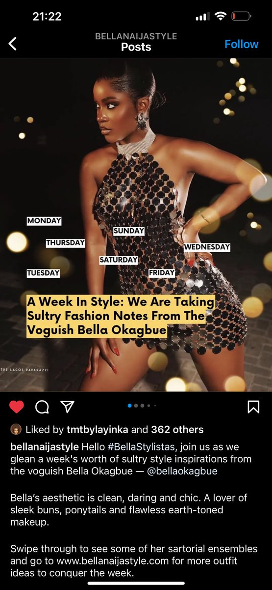 I love this @bellanaijastyle week in style review of Big Bella @bella_okagbue’s Instagram page. Click on the link for the full review 👉🏽
bellanaijastyle.com/a-week-in-styl…

#BellaOkagbue 
#BBNaijaAllStars 
#Bbnaija