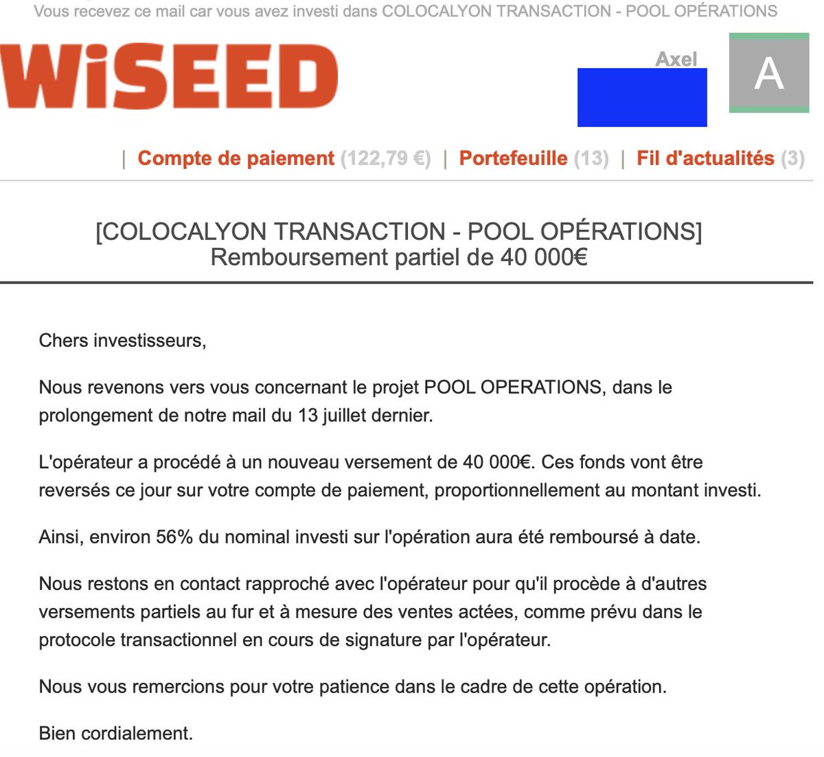 yng_invest's tweet photo. #Wiseed #Crowdlending

✅Remboursement partiel projet en retard Colocation https://t.co/8KIrcQqfoI