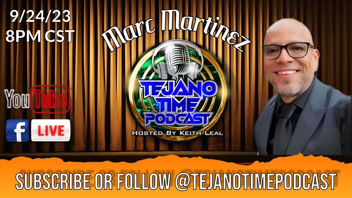 Houstonstejano's tweet photo. Marc Martinez Joins Keith Leal on Tejano Time Podacst watch it live Sunday at 8pm… https://t.co/5sjYAtBw6i