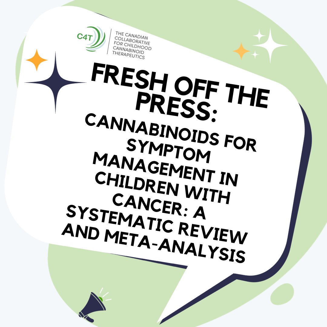 C4T_Canada's tweet photo. A comprehensive review of 19 studies with 1500+ patients with #ChildhoodCancer, cannabinoids show promise in countering nausea and vomiting.  
Mild side effects noted, but no serious concerns. 
Emphasizing the importance of more research and open dialogue. https://t.co/irhT2xzICn
