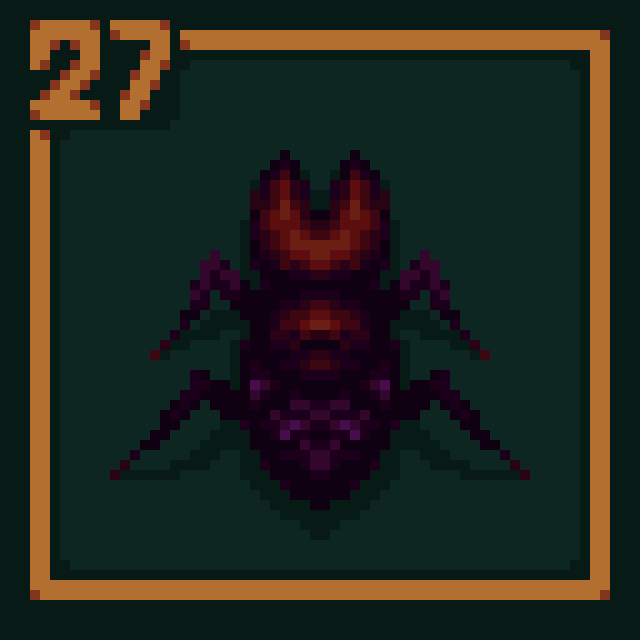 thayus_'s tweet photo. #pixelart

Day 27!

Made this creepy monstrous bug-thing today. Practiced colours, shading, form... all that good stuff.

Palette was... actually made by me (for once :D) https://t.co/NAMRUUws3d