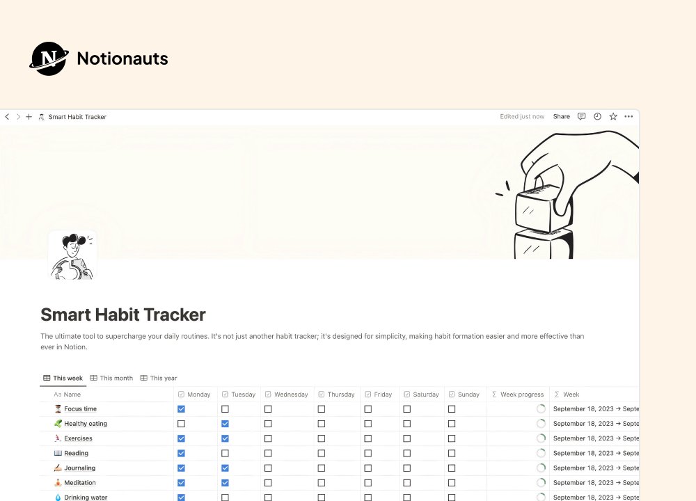 notionauts's tweet image. Want to level up your productivity? 🚀
Introducing the Notion Smart Habit Tracker!
📈 Track your habits effortlessly
🧠 Boost your daily routines
📅 Achieve your goals faster
Get it for FREE for the next 24hrs:
👉🏻 Follow me
👉🏻 Like & Retweet this tweet
👉🏻 Reply "HABIT" below