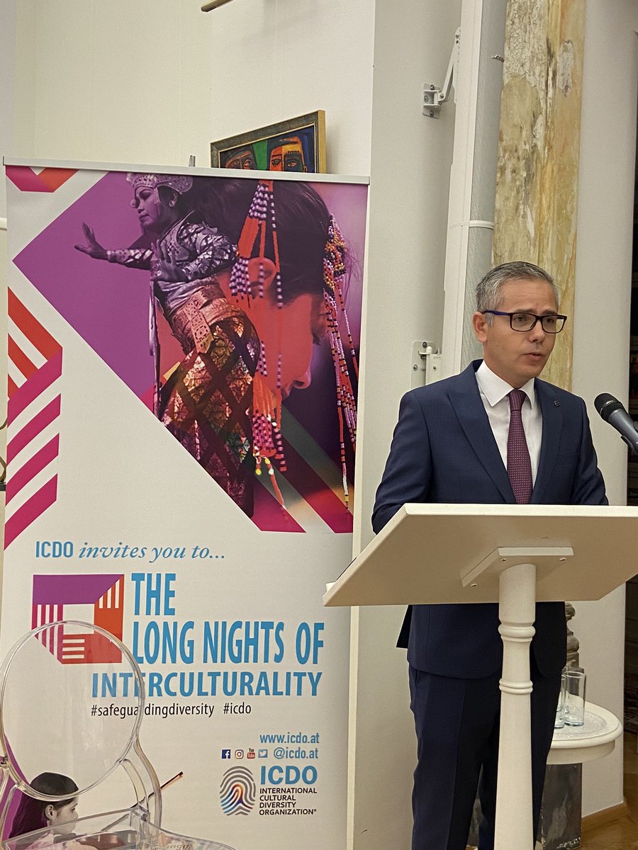 ICDOat's tweet photo. Speeches from @JosipaPalac, Mr. ELGÜN Neftali - Deputy Director of @AzCulture_AT, and @Sadigbayli welcoming our guests to today’s open panel discussion at the @AzCulture_AT 🌍
#longnightsvienna #safeguardingdiversity #icdo https://t.co/aVH8TGFWTc