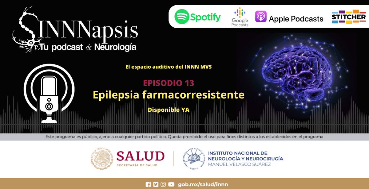 INNNMVS's tweet photo. 🎙️ Te invitamos a escuchar el Episodio 13 de nuestro Podcast @sinnnapsis, con el tema: "Epilepsia farmacorresistente"🧠💊
📻 Recuerda que aquí escucharás temas de interés de, por y para la comunidad de Neurociencias. 👩‍⚕️🧑‍⚕️👨‍⚕️👩‍🔬👨‍🔬🥼
🎙🎚🎛📡Ya disponible.

https://t.co/27sgd4Hjzp https://t.co/fIu3x6l59F