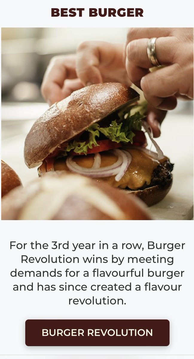 burgerrev's tweet photo. Thank you everyone who took the time, to vote Burger Revolution  for the Best Burger in the Region! 

It is such an honour, thank you!! 🥰🥰🥰

-Jeff &amp; Rayling

To our Amazing Staff, keep up the great work. 
(Let’s go for the Quad next year!!!) 
#burgerrev #bestofthebay #3peat https://t.co/AdaYyJtSqS