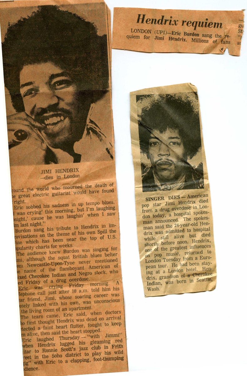 September 18, 1970 was THE DAY THE MUSIC DIED !!!   A very sad day... I remember it well....  Here are some press clippings I saved..