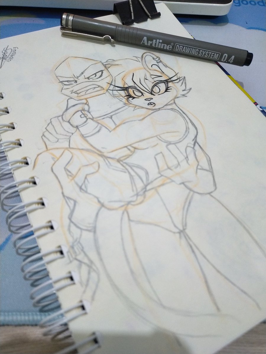 YadesandYelo's tweet photo. Hace mucho que no me ponía a terminar un dibujo en tradicional, solo espero llegar a colorearlo 🤠
#sketch #sketchbook #ArtistOnTwitter #art #myartwork #selfship #ship #rottmnt #rottmntfanart #rottmntleo #Leonardo #Randy #TMNT https://t.co/HNR7fQdCsx