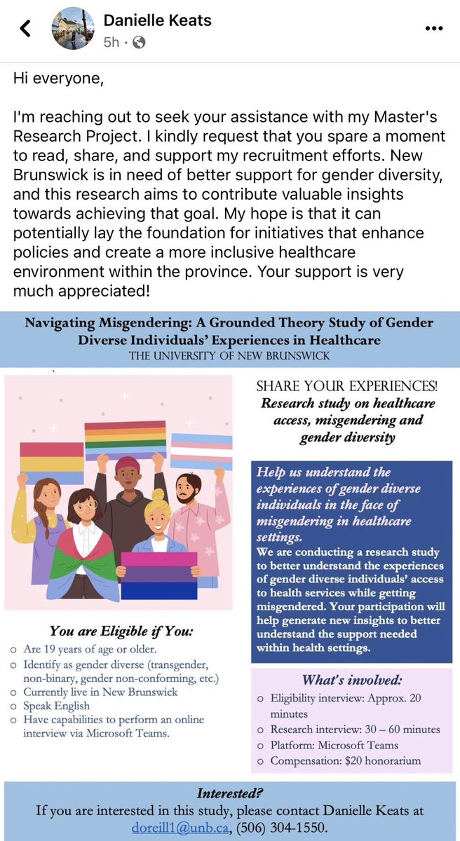 A_Freds's tweet photo. Please share to help recruitment efforts for this important New Brunswick-based research! https://t.co/E7WjyubDW6