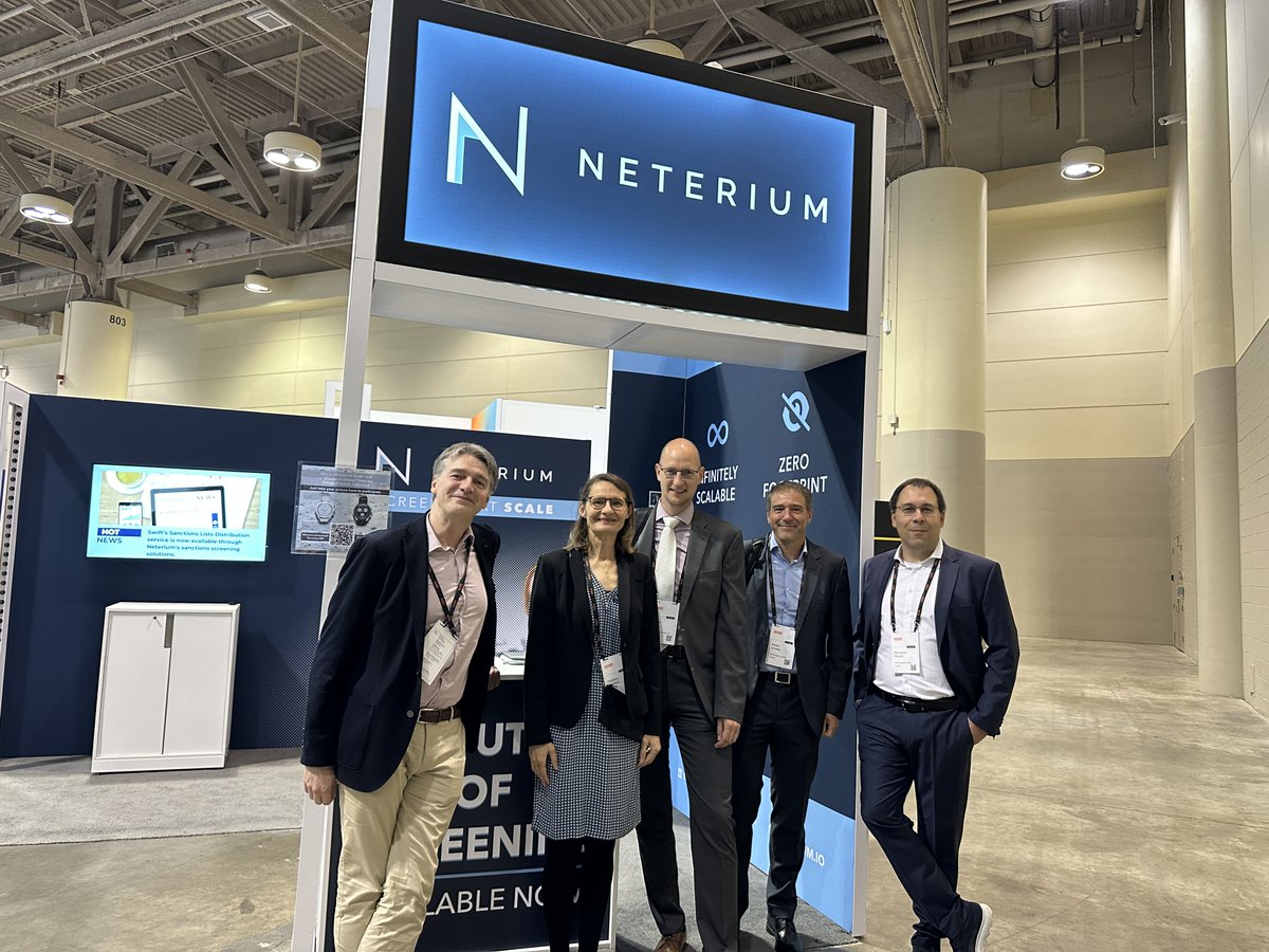 Neterium - APIs FOR ENTITY & TRANSACTION SCREENING (@neterium) on Twitter photo #SIBOS2023
🎯Today, we welcomed Erste Group Team on our stand
📰 Last week we announced that @ErsteGroup, the leading financial service provider in the eastern part of #EU, started a large-scale #integration #pilot of <a href="/neterium/">Neterium: Next generation of screening infra</a> Jetflow transaction #screening solution
#FCC #SIBOS2023
🎯Today, we welcomed Erste Group Team on our stand
📰 Last week we announced that @ErsteGroup, the leading financial service provider in the eastern part of #EU, started a large-scale #integration #pilot of <a href="/neterium/">Neterium: Next generation of screening infra</a> Jetflow transaction #screening solution
#FCC