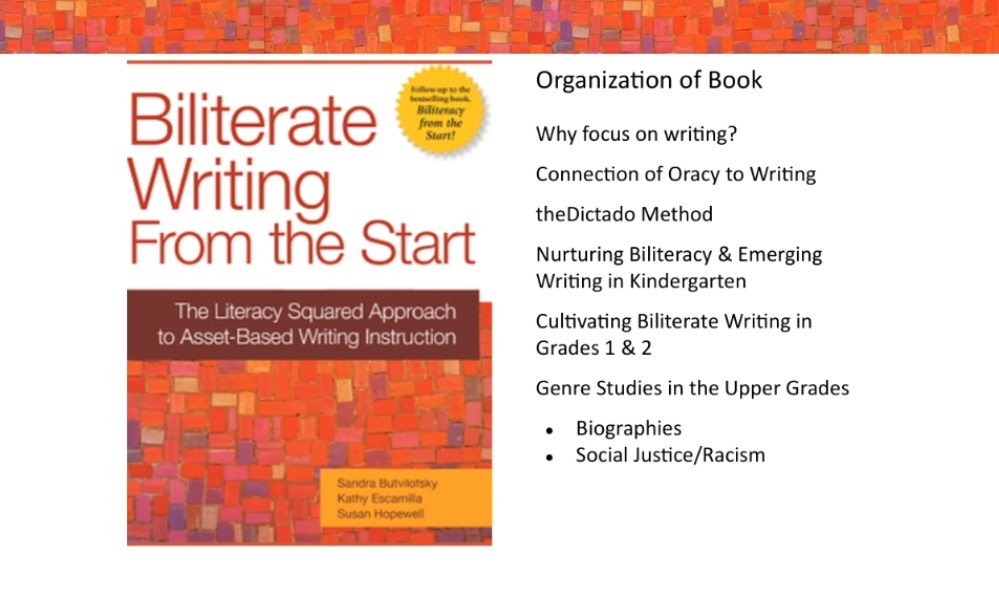 New August 11, 2023 book release: Biliterate Writing from the Start ehttps://products.brookespublishing.com/Biliterate-Writing-from-the-Start-P1493.aspx