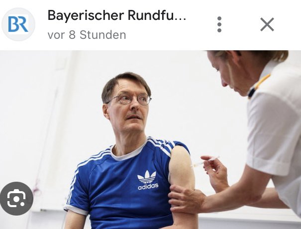 Herr <a href="/Karl_Lauterbach/">Prof. Karl Lauterbach</a> ich habe mir mal die Mühe gemacht, die verschiedenen PR Fotos von ihrer heutigen Impfung zu vergleichen. Dummerweise hat die impfende Kollegin der Bundeswehr mal die Brille auf der Nase und mal auf dem Kopf!
Was stimmt denn nun und WOLLEN SIE UNS VERARSCHEN?