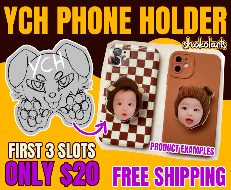 shokolarts's tweet photo. ** Custom phone holder with your fursona **  
DM me! https://t.co/df5PEI1MPw