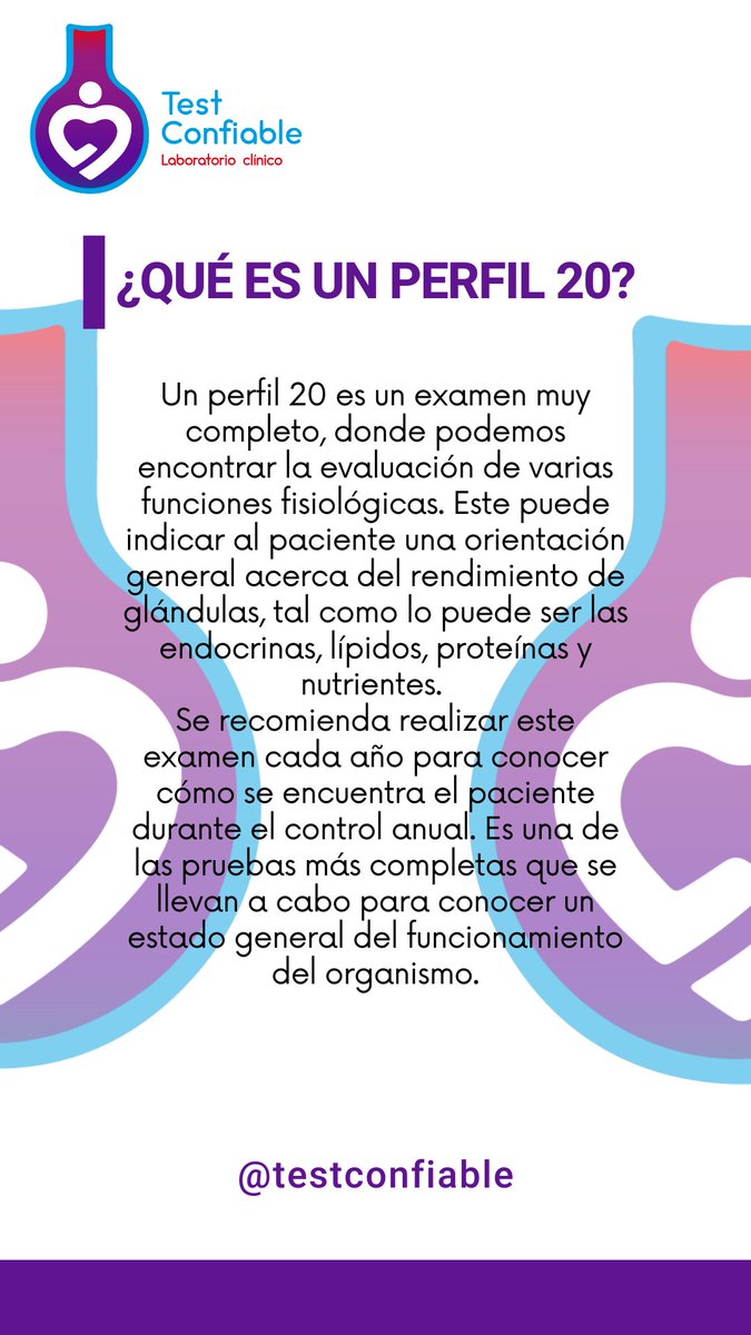 TestConfiable's tweet photo. ¡Optimiza tu salud con nuestro perfil 20! Experimenta comodidad y atención excepcional en cada paso de tu visita. Tu bienestar es nuestra prioridad. ¡Visítanos! 💜 #Salud #Perfil20 #AtenciónMedica #Caracas #18sep https://t.co/A2fFajXgdq