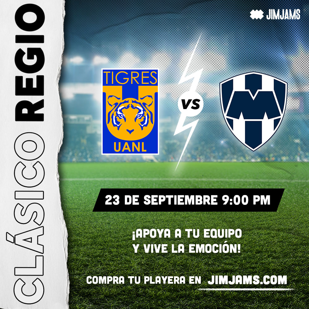 Jimjamsmx's tweet photo. ¿Ya estás listo para vivir la pasión del clásico regio este sábado? ⚽️🙌 ¡Prepárate con la playera de tu equipo favorito! 🤩 Cómprala ya en https://t.co/Y6SvRaAd2P
#clasicoregio #rayados #tigres #estoestigres #tigresuanl #enlavidayenlacancha #monterrey https://t.co/ljBa4s8Zrm