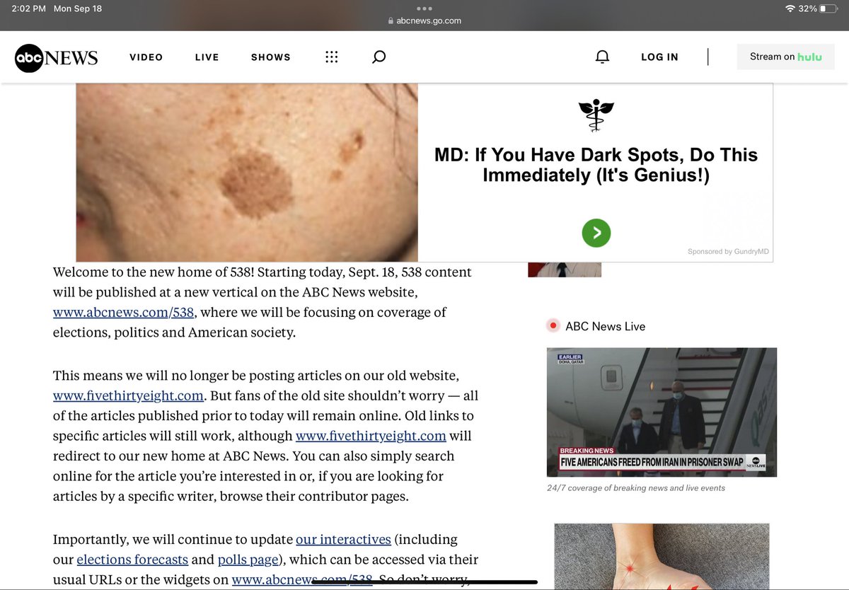Well, guess I’m officially done reading <a href="/FiveThirtyEight/">FiveThirtyEight</a>. It was a great publication while it lasted.

I have to admit, this makes me really sad.