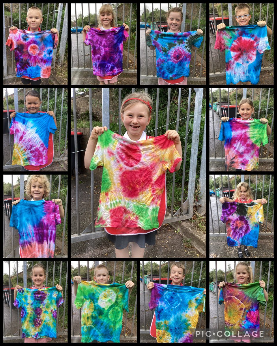 llysfaen2028's tweet photo. #2CJ and #2TG were all thrilled with their completed T-shirts. 😃 Everyone was amazed at how much their T-shirts had changed on their journey #coloursofourworld #topiclaunch #EA https://t.co/Q8BjPzAgGe