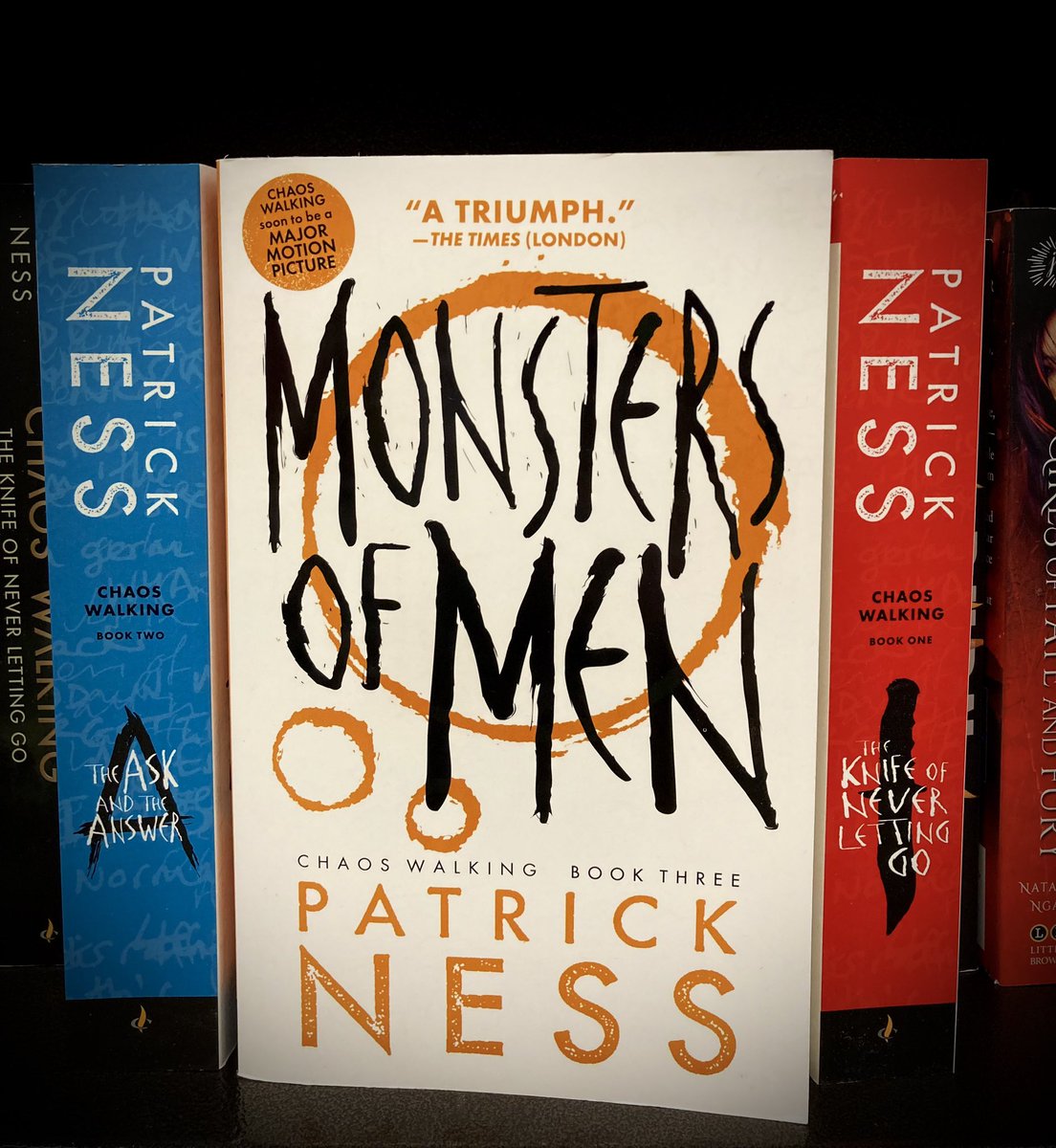 To say you have no choice is to relieve yourself of responsibility.
Patrick Ness, Monsters of Men (Chaos Walking, #3) #bookstagram #bnmacon #barnesandnoble @barnesandnoble @patricknessbooks
